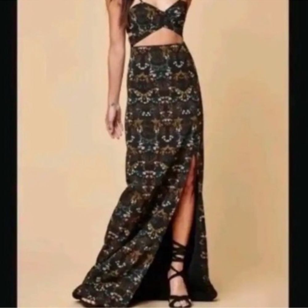 NightWalker Bloom boho floral Maxi Dress small